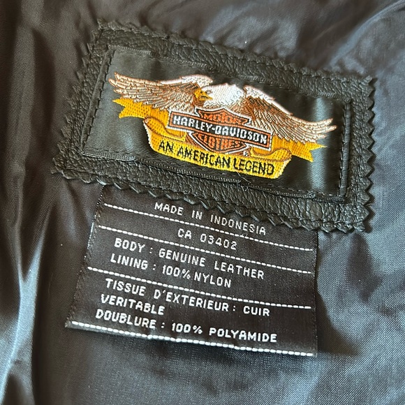 Upcycled Harley Davidson Leather Vest S - Picture 7 of 8